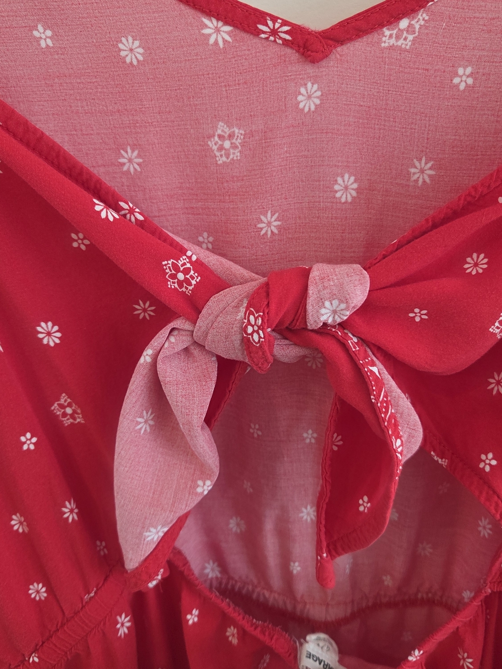 Garage Red and White Floral Print Top - Picture 3 of 11